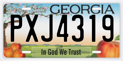 GA license plate PXJ4319