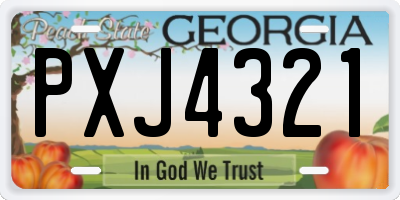 GA license plate PXJ4321