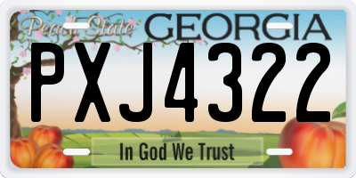 GA license plate PXJ4322