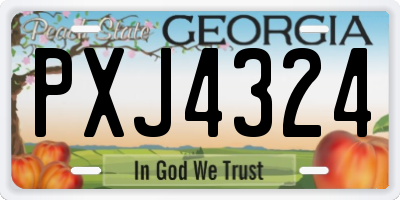 GA license plate PXJ4324