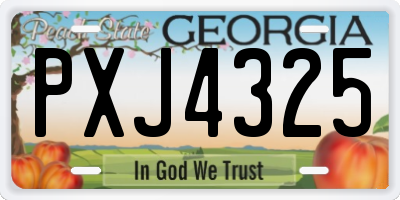 GA license plate PXJ4325