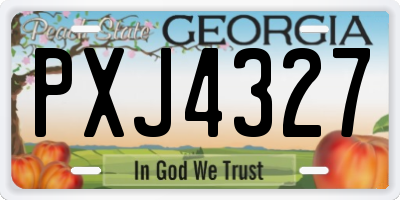 GA license plate PXJ4327