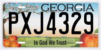 GA license plate PXJ4329