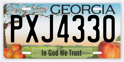 GA license plate PXJ4330