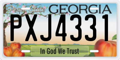 GA license plate PXJ4331
