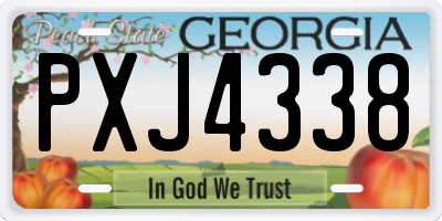 GA license plate PXJ4338