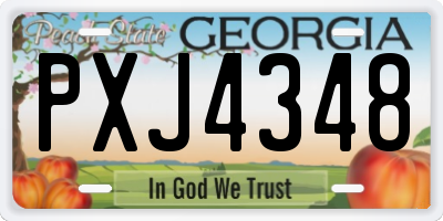 GA license plate PXJ4348