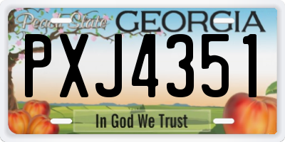 GA license plate PXJ4351