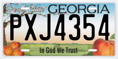 GA license plate PXJ4354