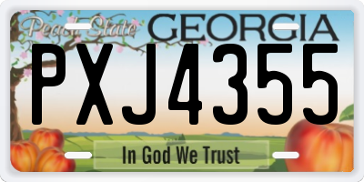 GA license plate PXJ4355