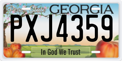 GA license plate PXJ4359