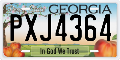 GA license plate PXJ4364