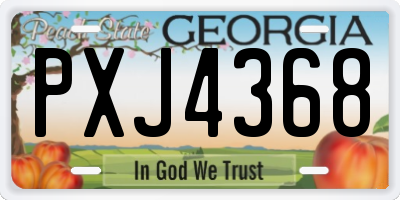 GA license plate PXJ4368