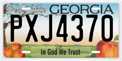 GA license plate PXJ4370