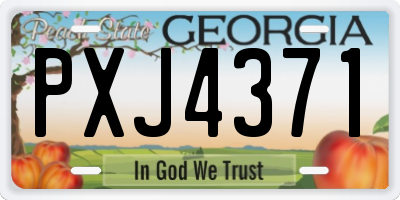 GA license plate PXJ4371