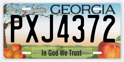 GA license plate PXJ4372