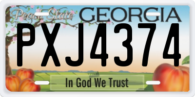GA license plate PXJ4374