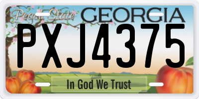 GA license plate PXJ4375