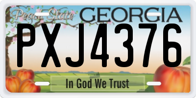 GA license plate PXJ4376