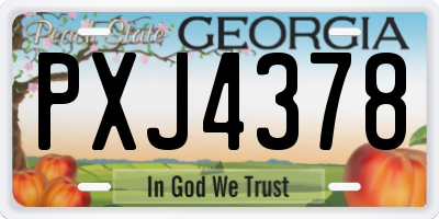 GA license plate PXJ4378