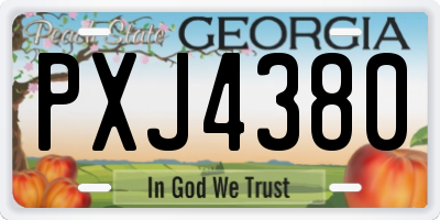 GA license plate PXJ4380