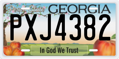 GA license plate PXJ4382