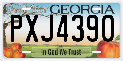 GA license plate PXJ4390