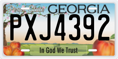 GA license plate PXJ4392