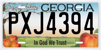 GA license plate PXJ4394