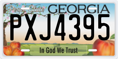 GA license plate PXJ4395