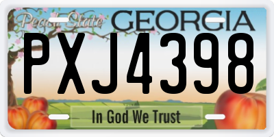 GA license plate PXJ4398