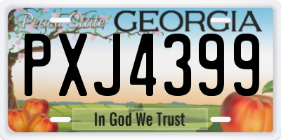 GA license plate PXJ4399