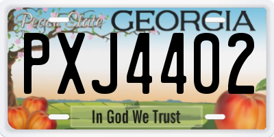 GA license plate PXJ4402