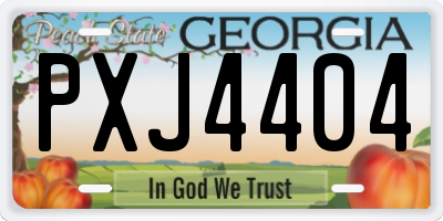 GA license plate PXJ4404