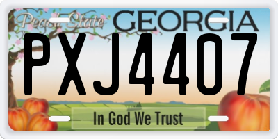 GA license plate PXJ4407