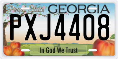 GA license plate PXJ4408