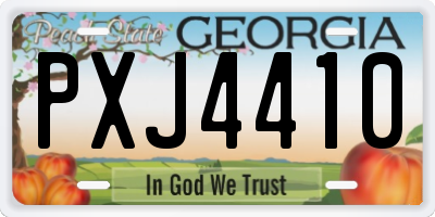 GA license plate PXJ4410