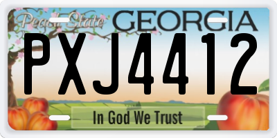 GA license plate PXJ4412