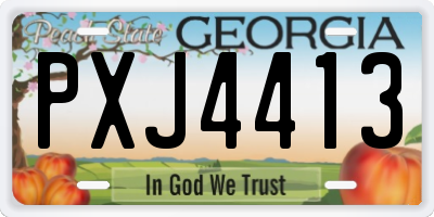 GA license plate PXJ4413