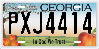 GA license plate PXJ4414