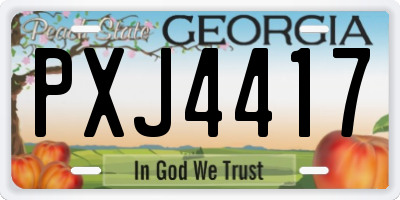 GA license plate PXJ4417