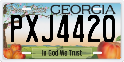 GA license plate PXJ4420