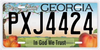 GA license plate PXJ4424