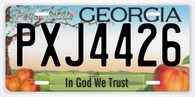 GA license plate PXJ4426