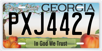 GA license plate PXJ4427