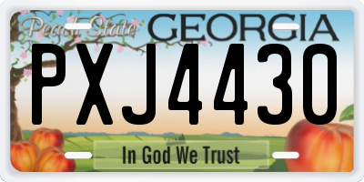 GA license plate PXJ4430