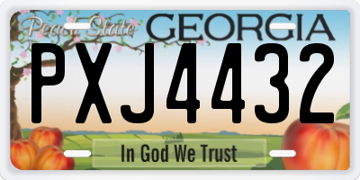 GA license plate PXJ4432