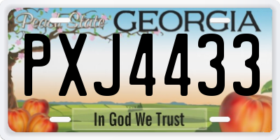 GA license plate PXJ4433