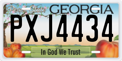 GA license plate PXJ4434
