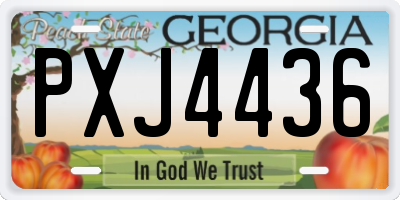 GA license plate PXJ4436